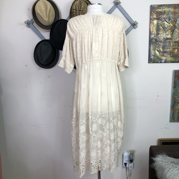 Johny Was Ambre embroidered BoHo cut out dress - Picture 9 of 12